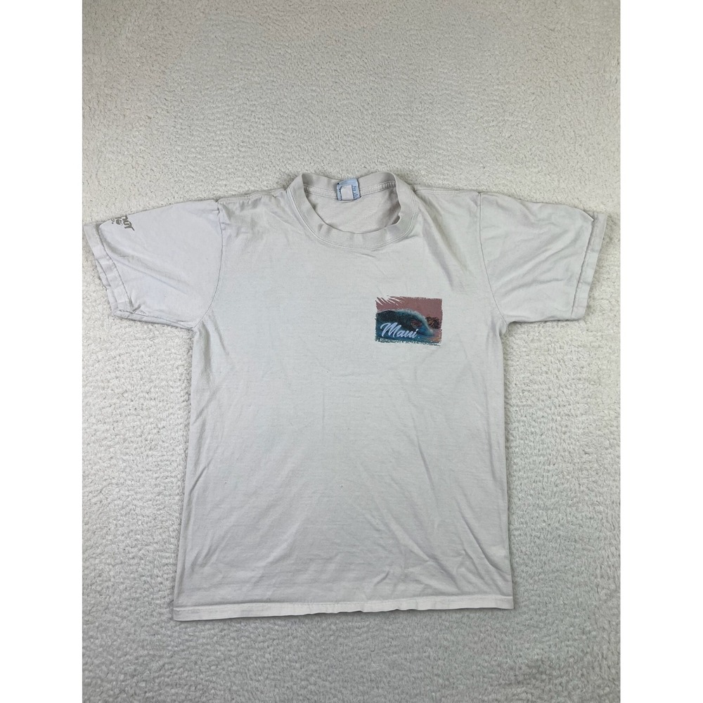 Vintage‎ Crazy Shirts Hawaii T-Shirt Men's Small White Maui Aloha Coconut Dyed